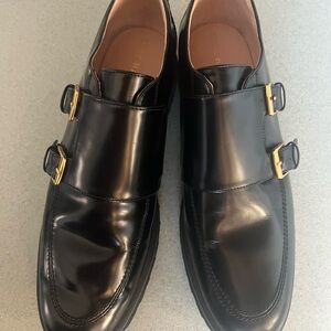 Elegant Black Greenwich Monk Strap Loafers like new Cole Haan Sz 10